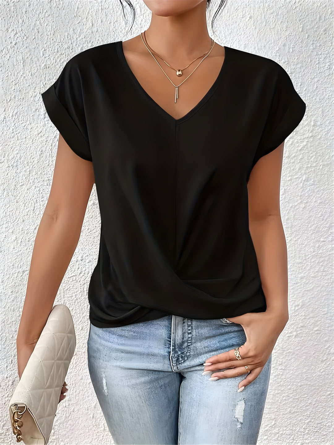 Kathrina | V-Neck Twist Front Top