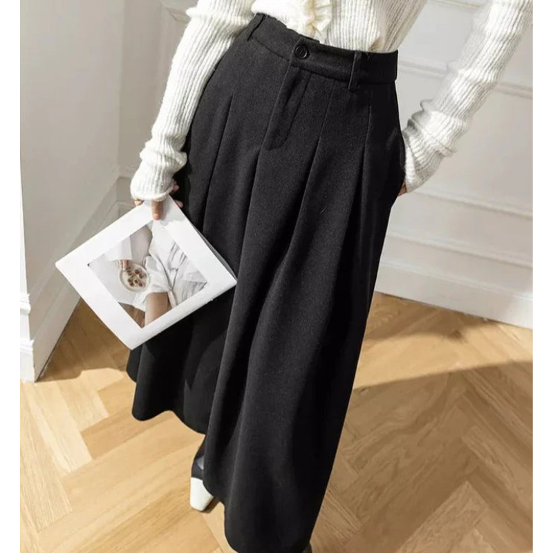 Pleated High-Waisted Skirt for Women - Casual