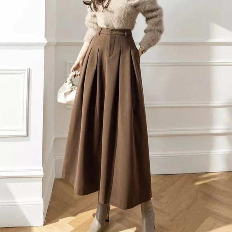 Pleated High-Waisted Skirt for Women - Casual