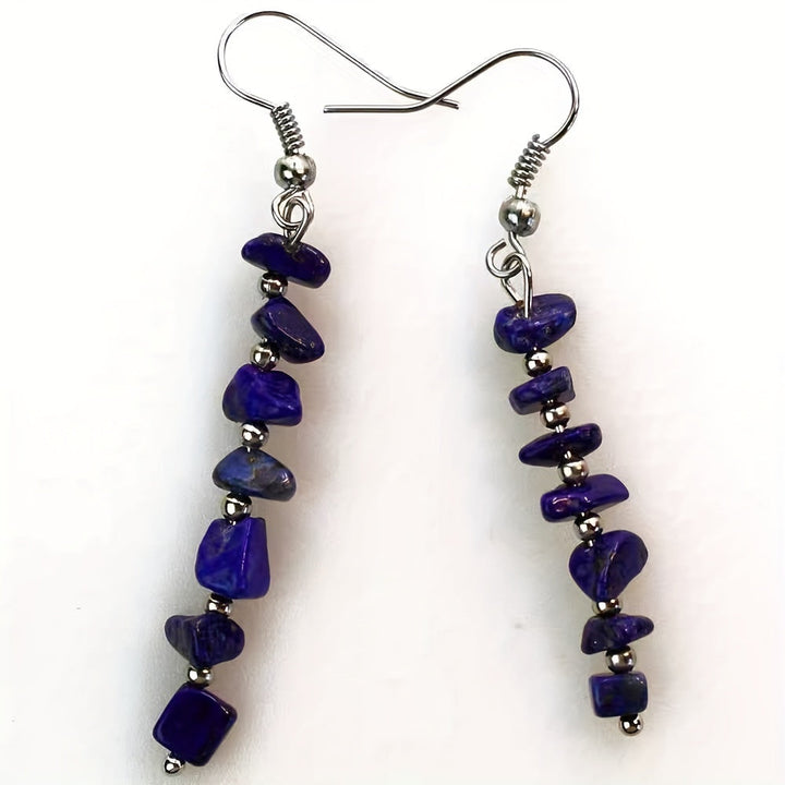 Boho Colorful Natural Gemstone Drop Earrings - Elena Harper