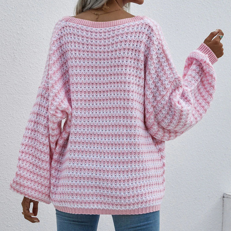 Casual Striped Knit Pullover