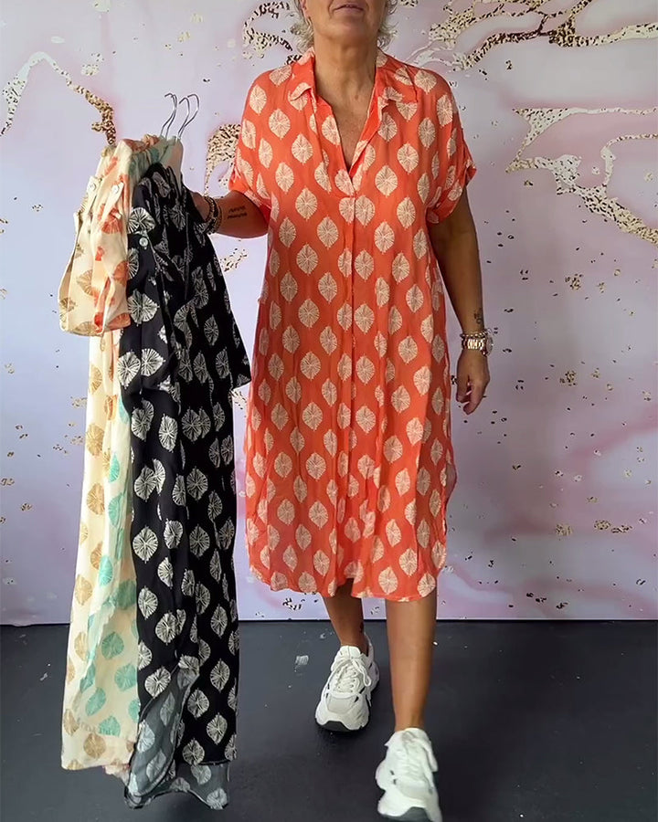 Paisley Stylish Dress with V-Neck - Elena Harper