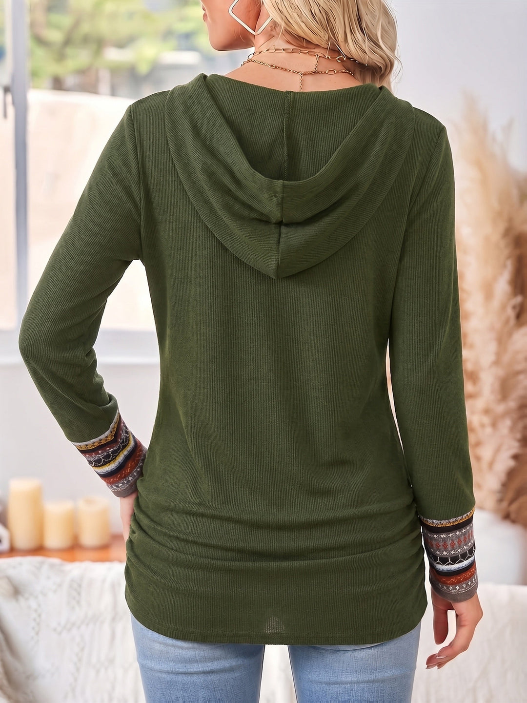 Greta | Patterned Patchwork Hoodie