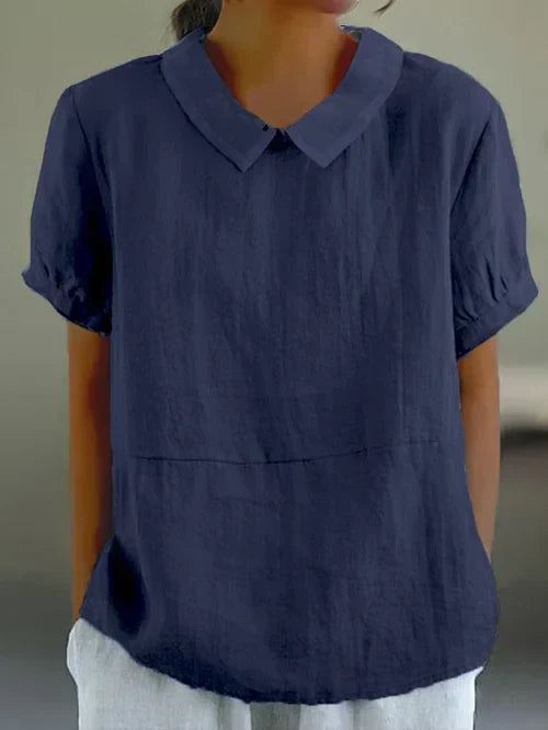 Amalie - Relaxed Fit Collared Top
