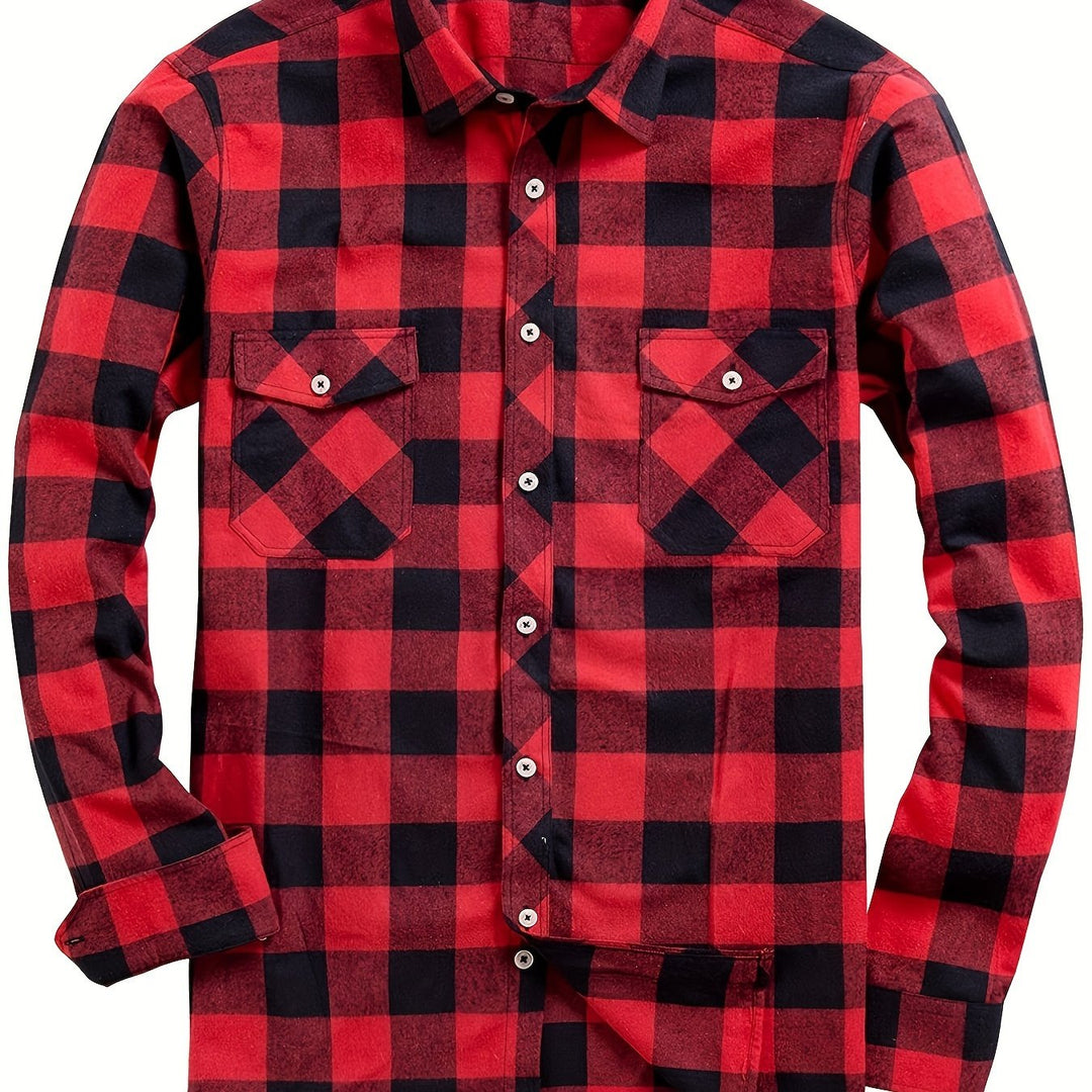 ELENA HARPER™  |  CHECKED SHIRT WITH BUTTONS FOR MEN