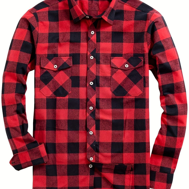 ELENA HARPER™  |  CHECKED SHIRT WITH BUTTONS FOR MEN