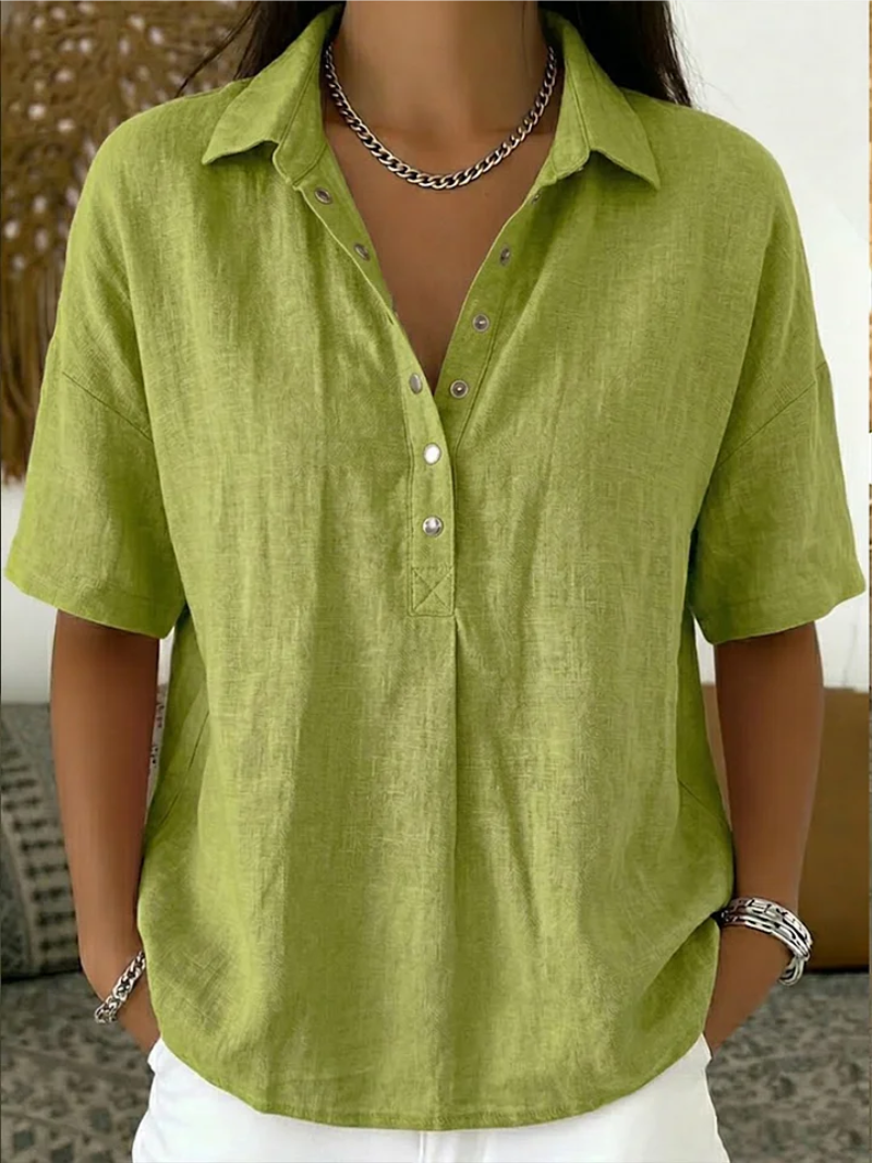 BLOUSE WITH V-NECK AND BUTTONS FOR WOMEN