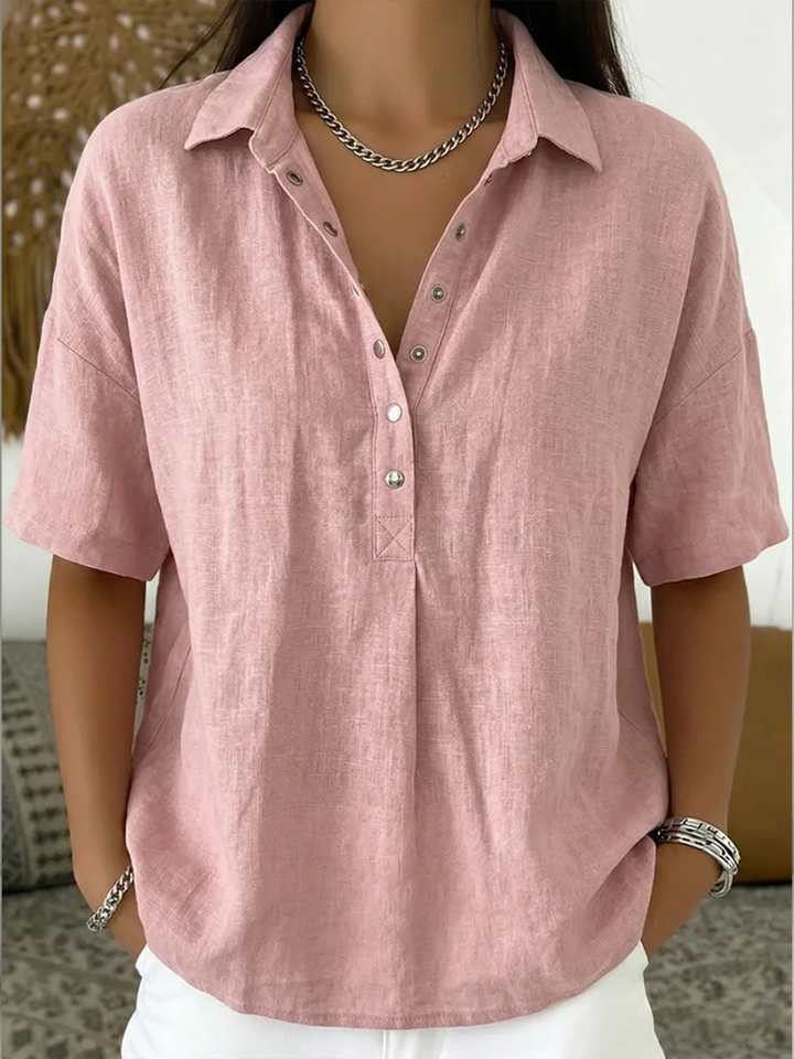 BLOUSE WITH V-NECK AND BUTTONS FOR WOMEN