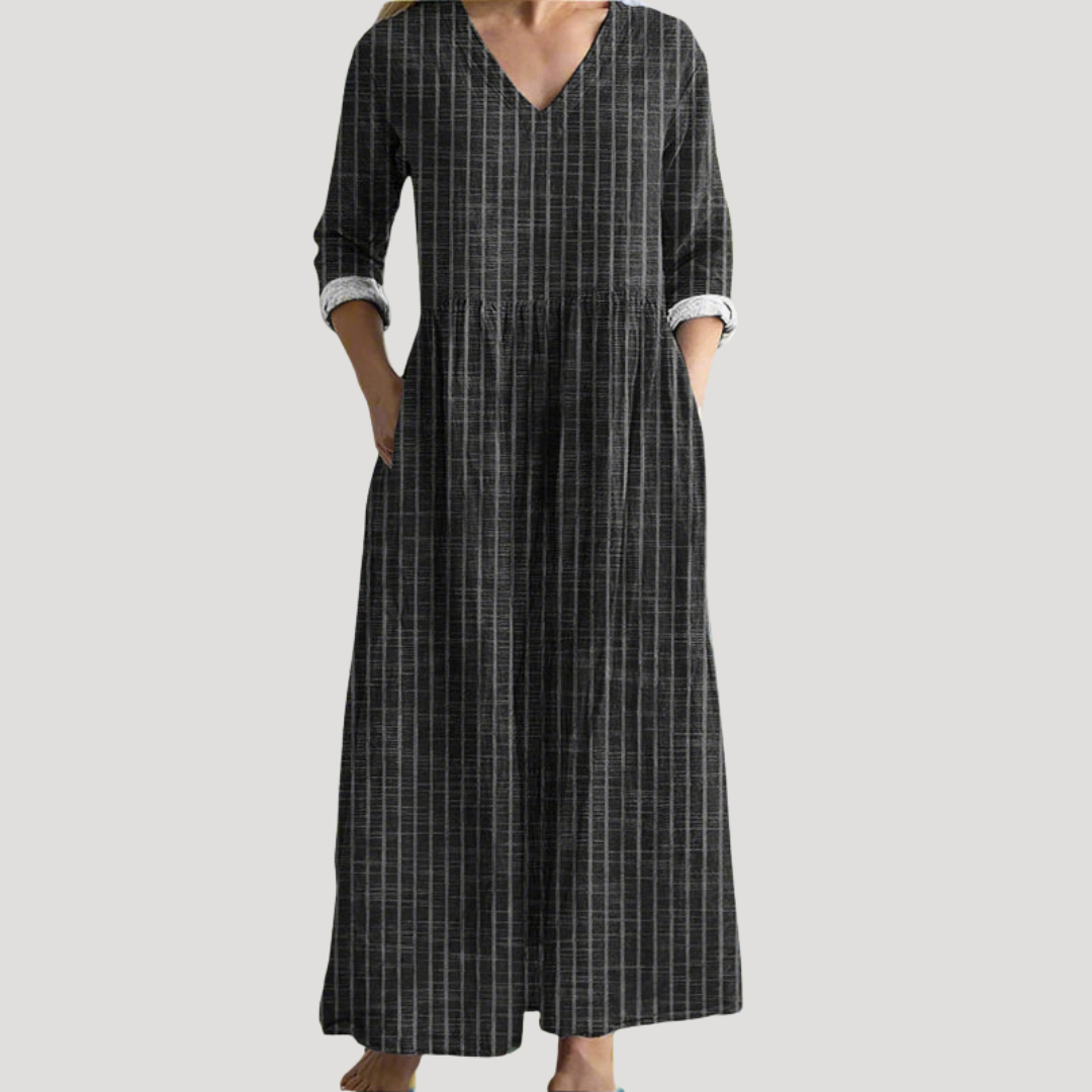 Long Summer Striped Fluid Dress for Women