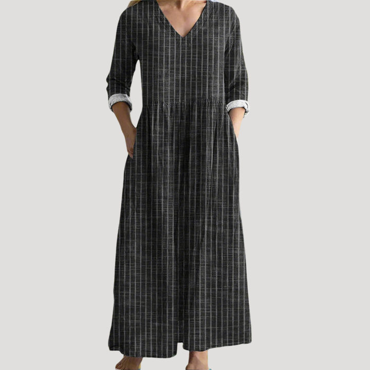 Long Summer Striped Fluid Dress for Women