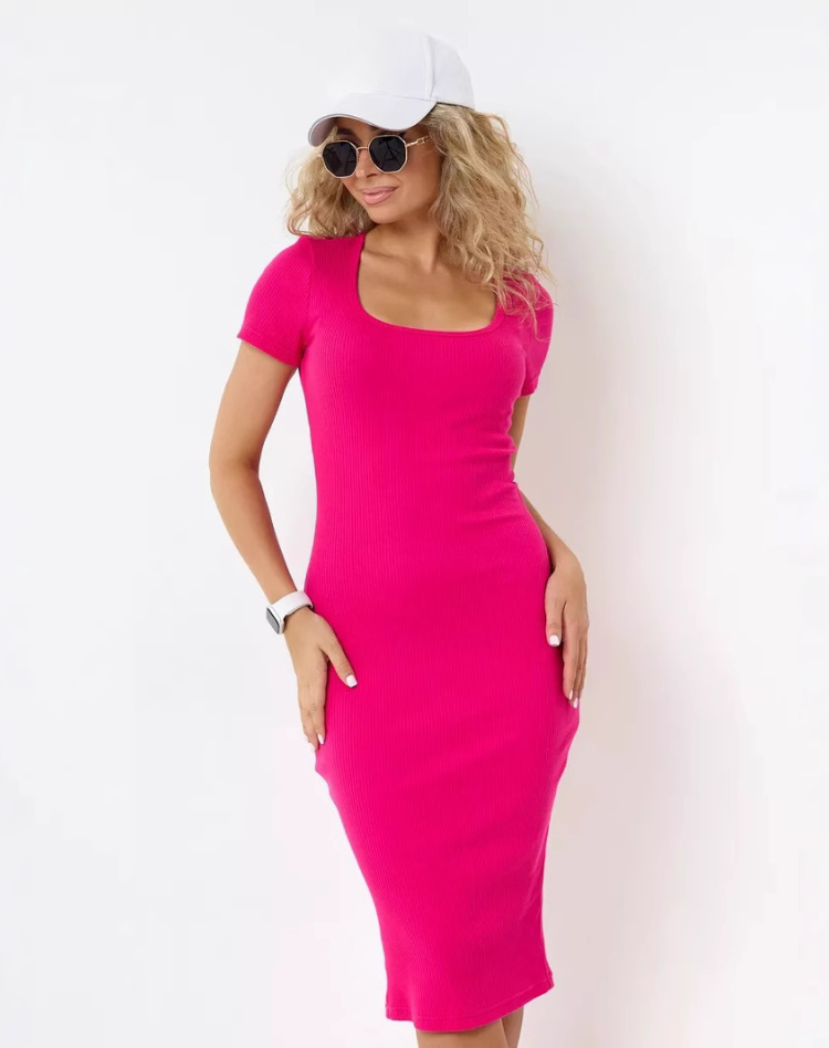 Comfortable Women's Mini Maternity Dress with Short Sleeves, view 5 - Elena Harper