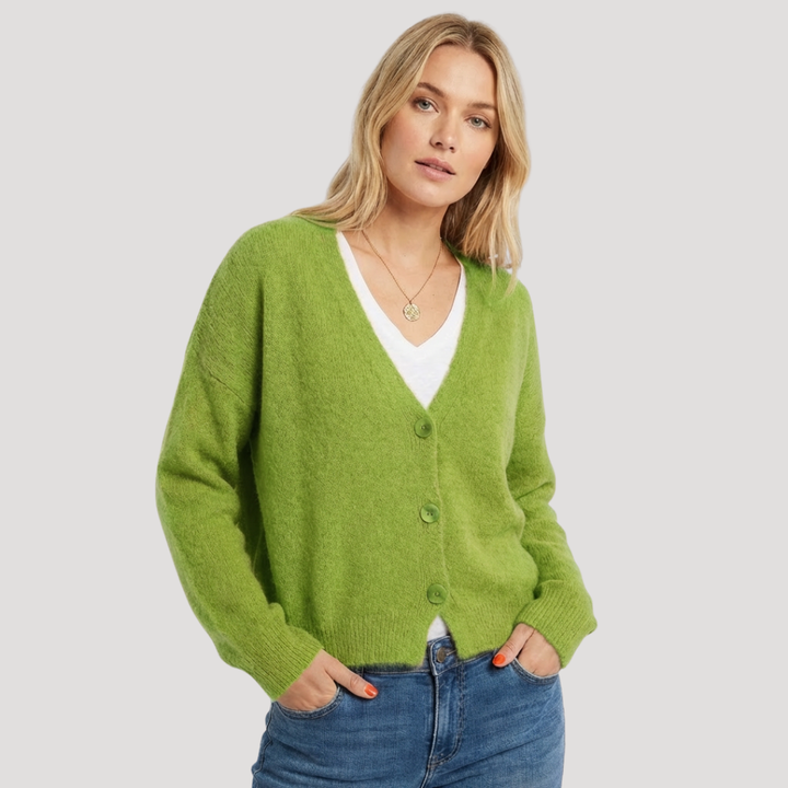 Women's V-Neck Buttoned Cardigan
