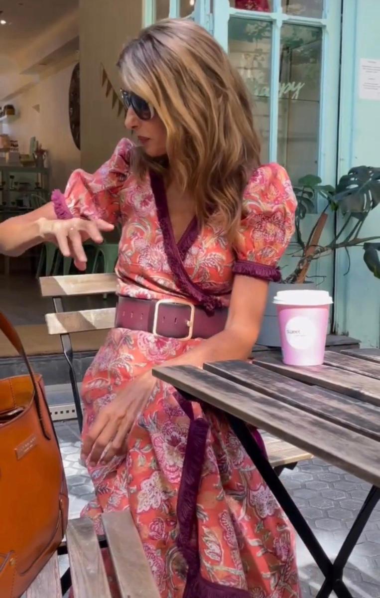 Elegant Pink Short Sleeve Maxi Dress - Elena Harper