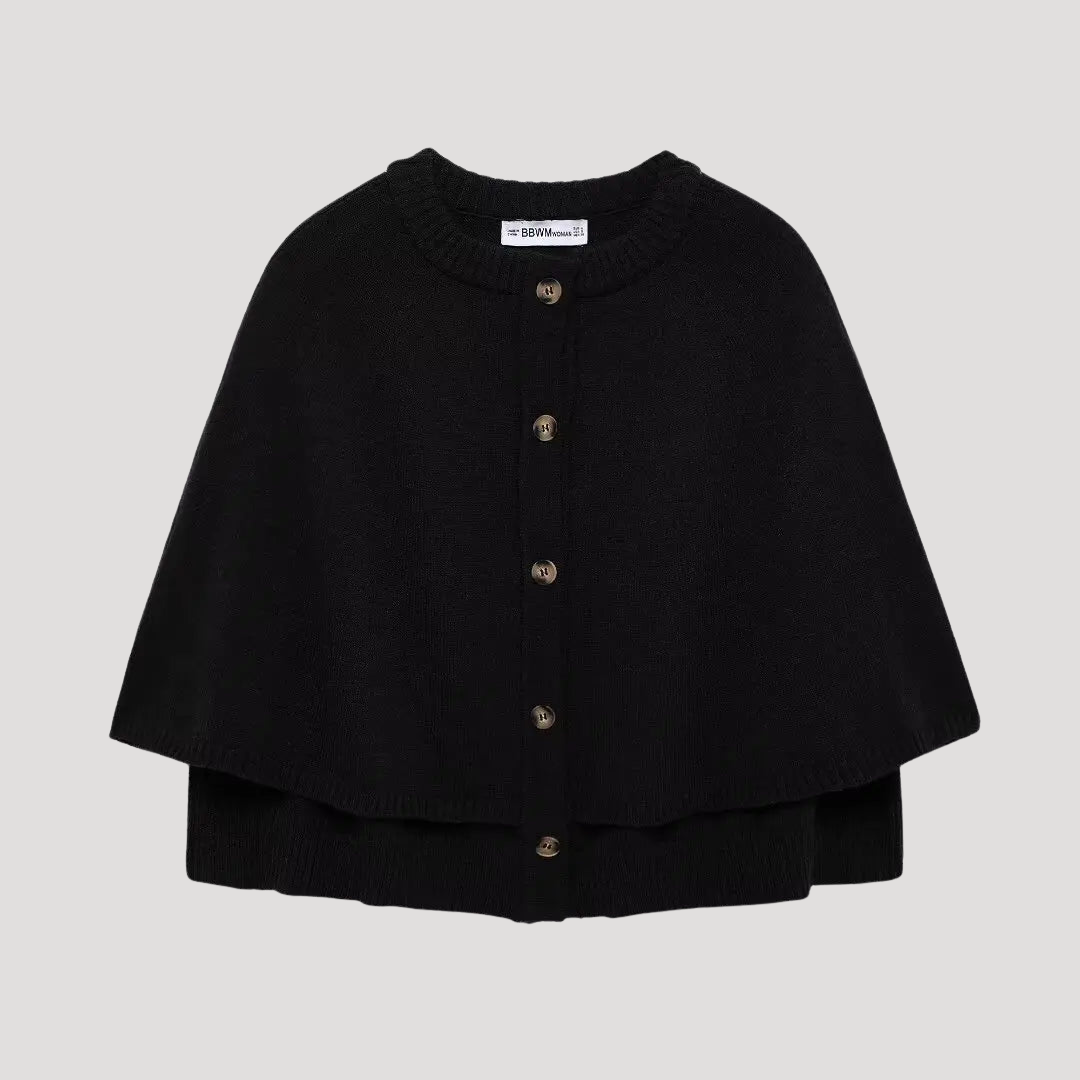 Buttoned Women's Cardigan Cape