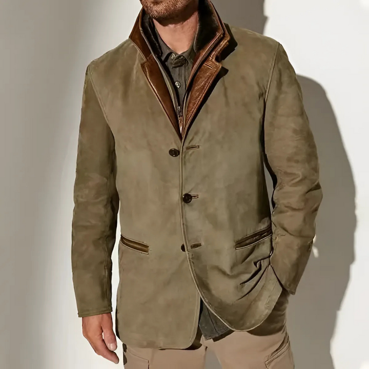 Men’s Retro Contrast Collar Jacket, view 5 - Elena Harper