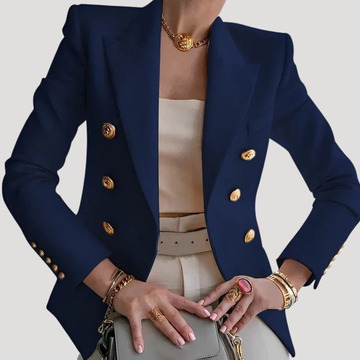 Chic Women's Blazer with Gold Buttons