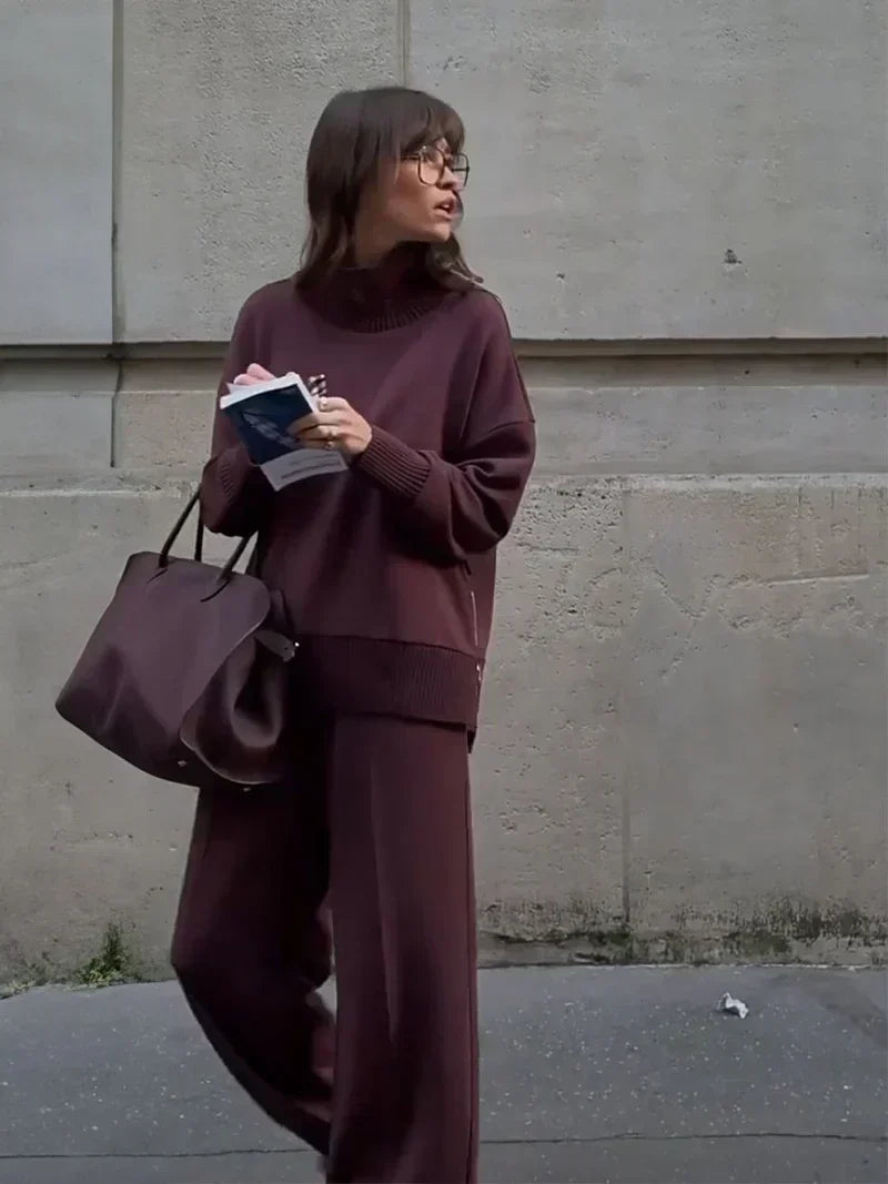 Women's Oversized Sweatshirt Trousers Co-ord Set, view 6 - Elena Harper