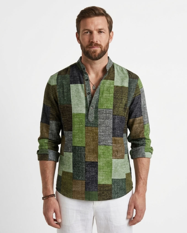 Textured 3D Print Polo Shirt For Men