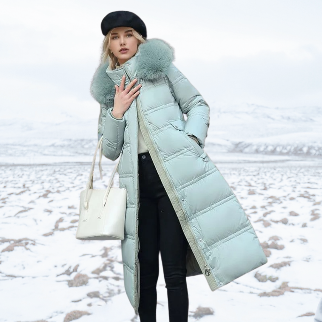 Long winter coat with insulating interior perfect for the cold season