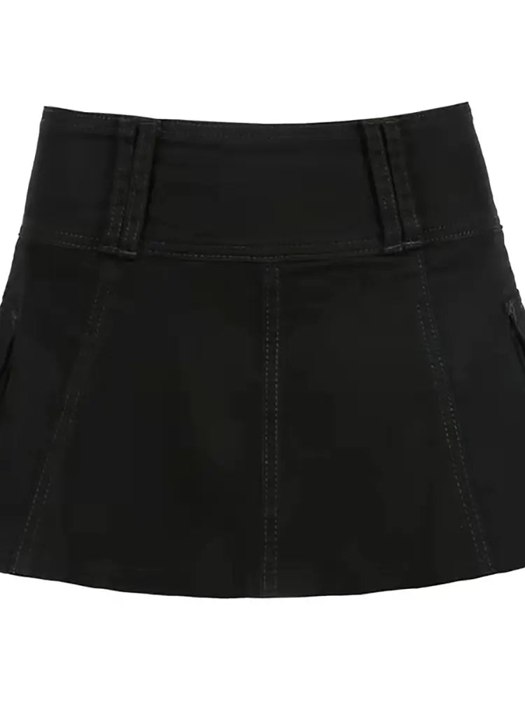 Sleek High-Waisted Denim Skirt, view 5 - Elena Harper