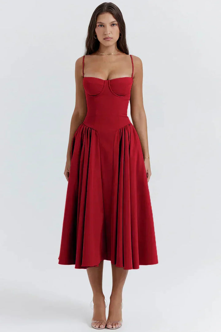 Strapless Corset Dress with Fitted Bodice Ideal for Spring and Summer, view 3 - Elena Harper