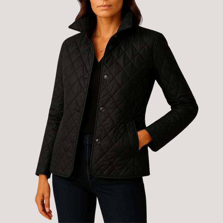 Women's Fitted Quilted Buttoned Jacket