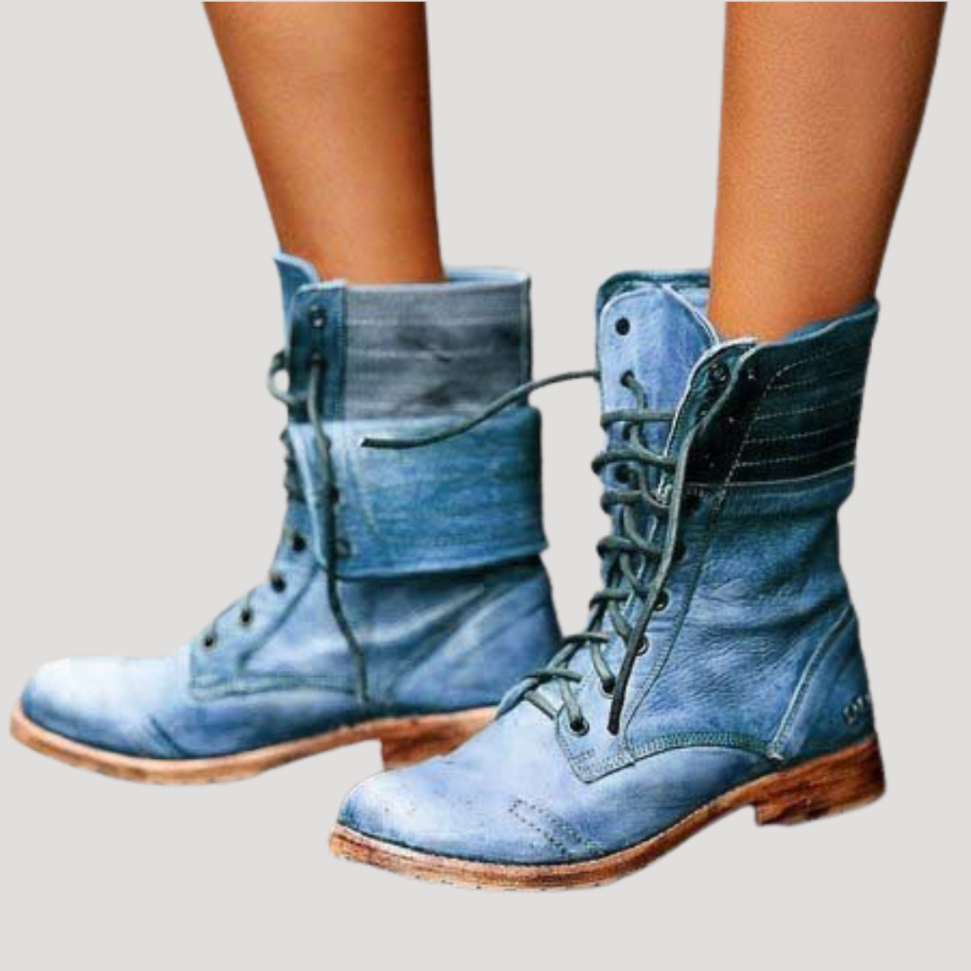 Comfortable Lace-Up Mid-Calf Women's Boots
