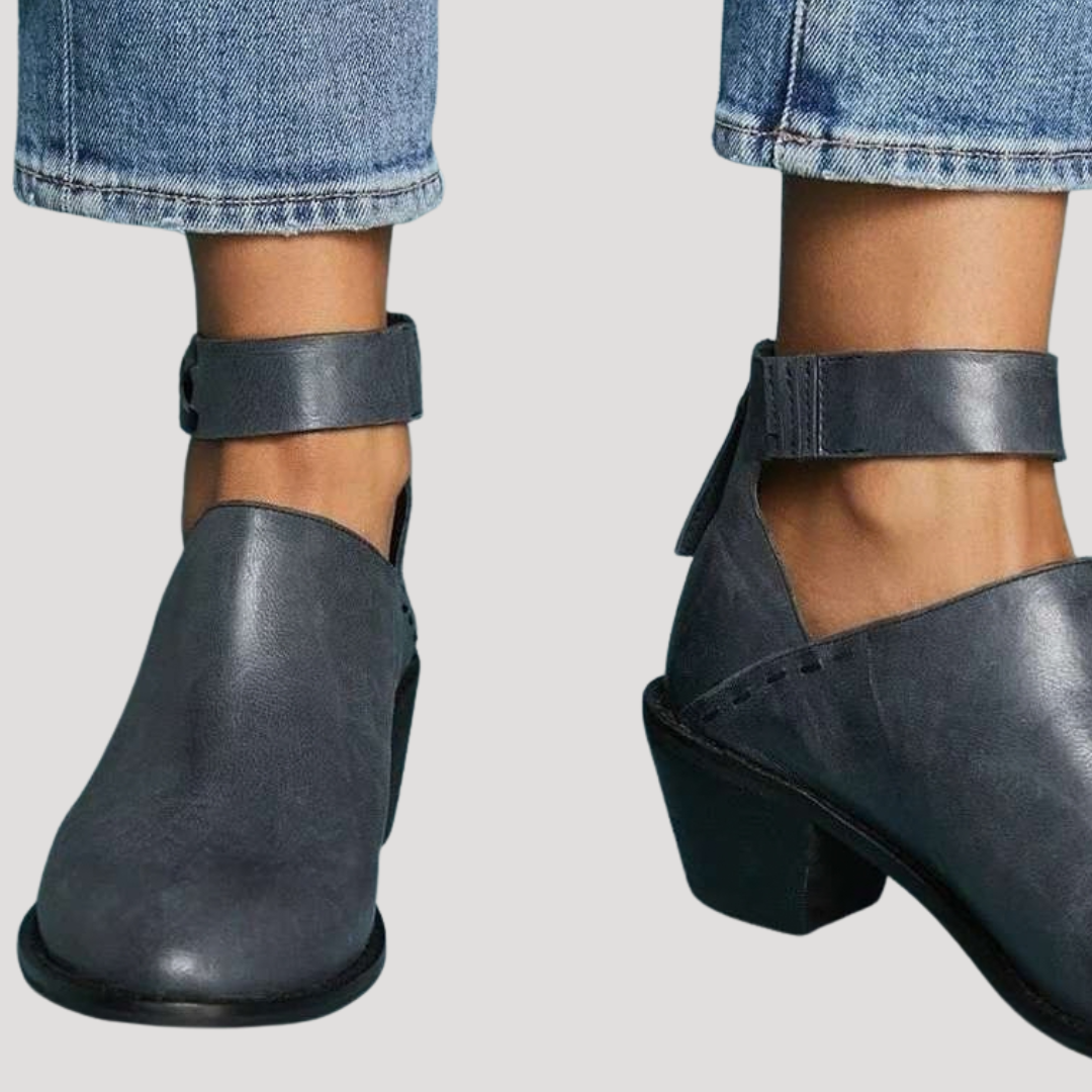 Women's Openwork Ankle Boots with Block Heel