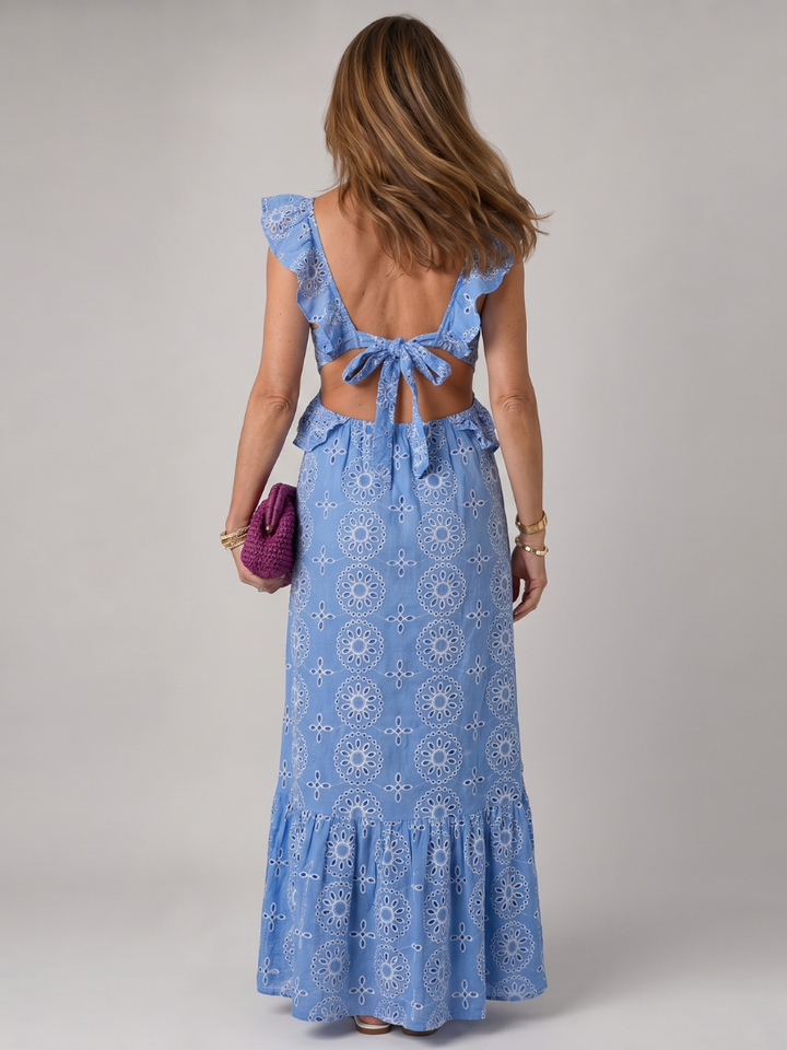 Alure Sleeveless Ruffle Detail Midi Dress - Elena Harper