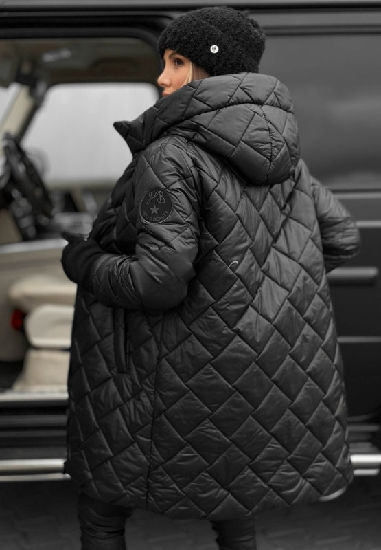 Women's Diamond Quilted Jacket with Hood – Stylish & Comfortable