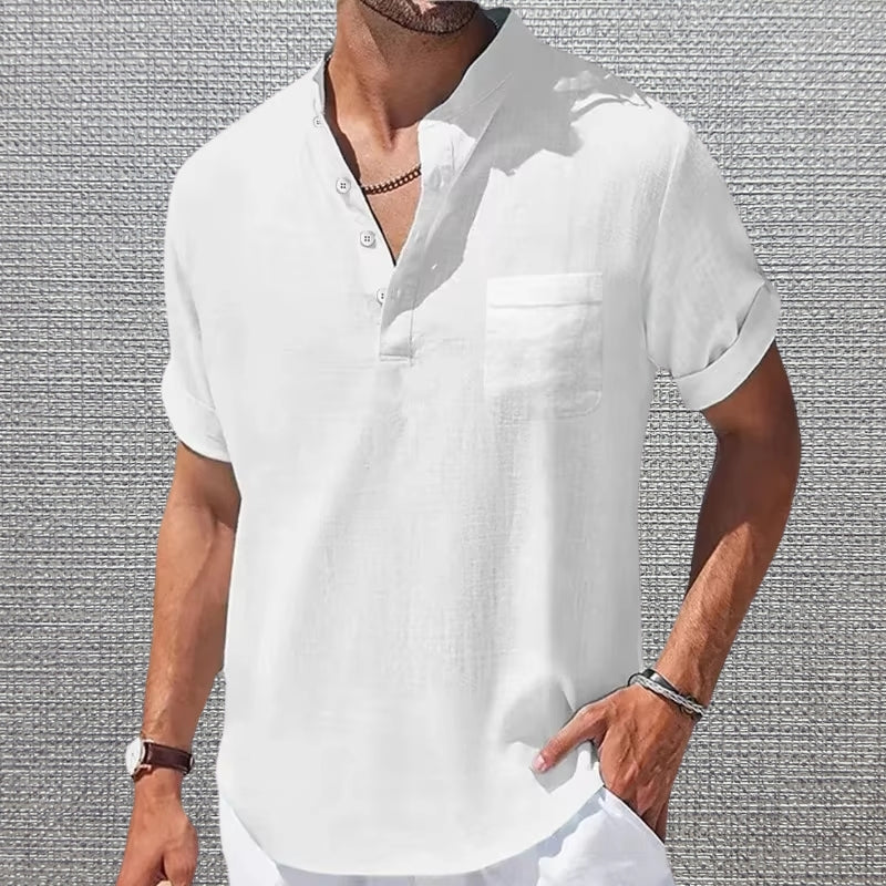 Anthony Elegant Short Sleeve Shirt with Pocket - Elena Harper