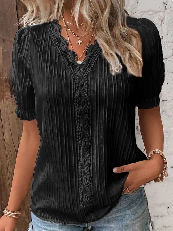Vivianne Elegant Blouse with Lace Detail