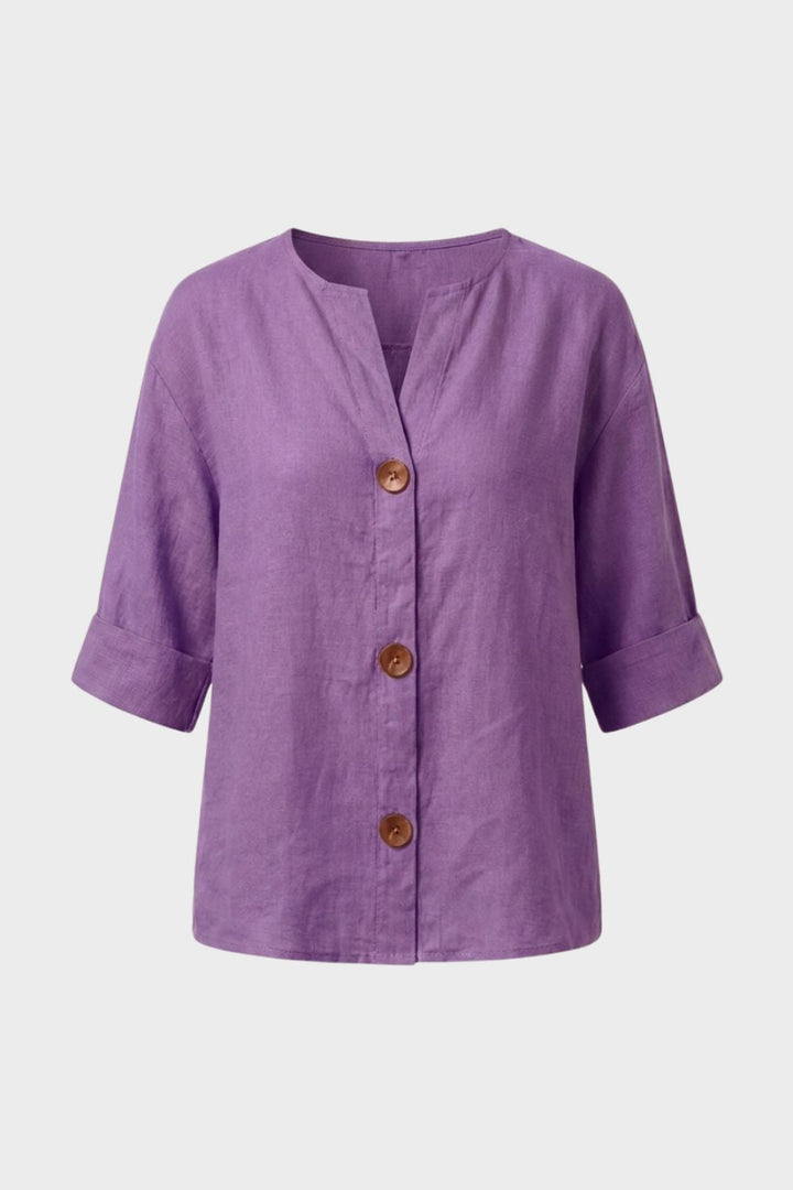 Women's Linen Blouse | Casual Buttons