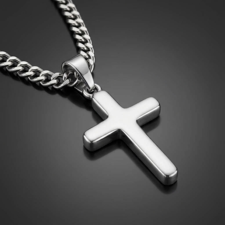 Stainless Steel Cross Chain Necklace For Men