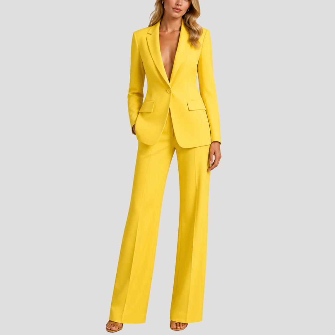 Chic Women's Tailored Pantsuit with Single Button