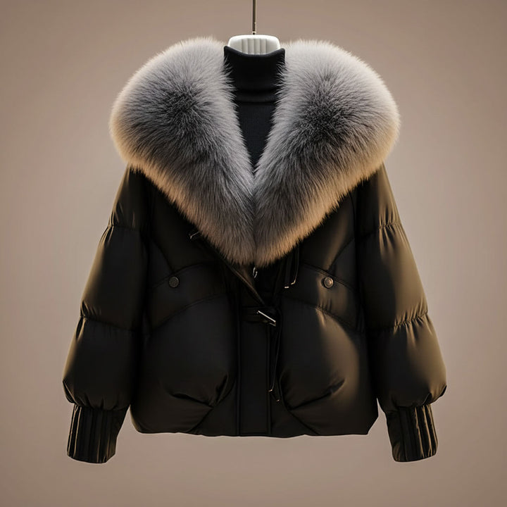 Emmeline Winter Coat with Plush Statement Collar for Women - Elena Harper