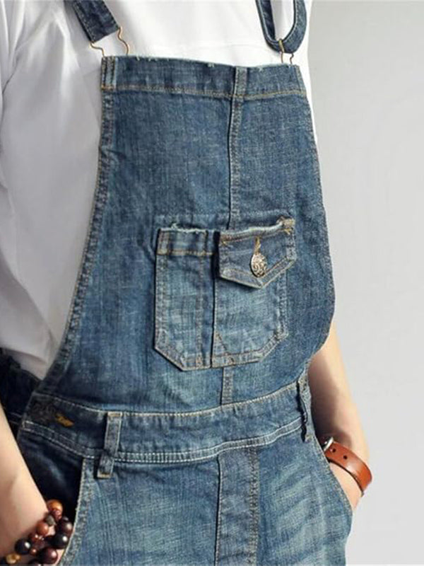 Casual Denim Dress with Back Slit
