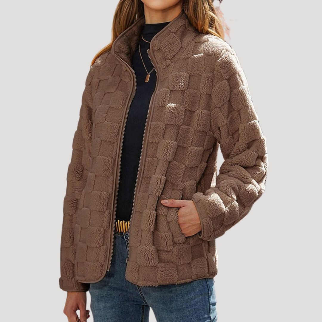 Textured Zip-Up Jacket for Women