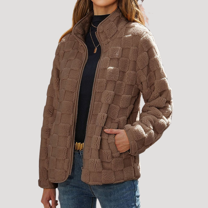 Textured Zip-Up Jacket for Women