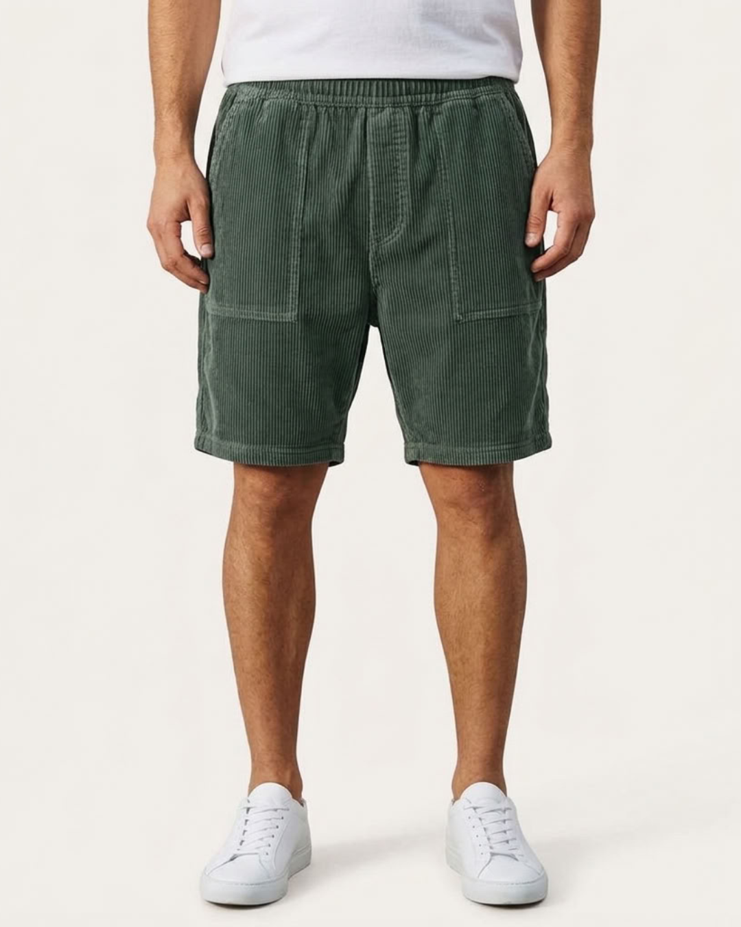 Casual Cut Ribbed Summer Shorts