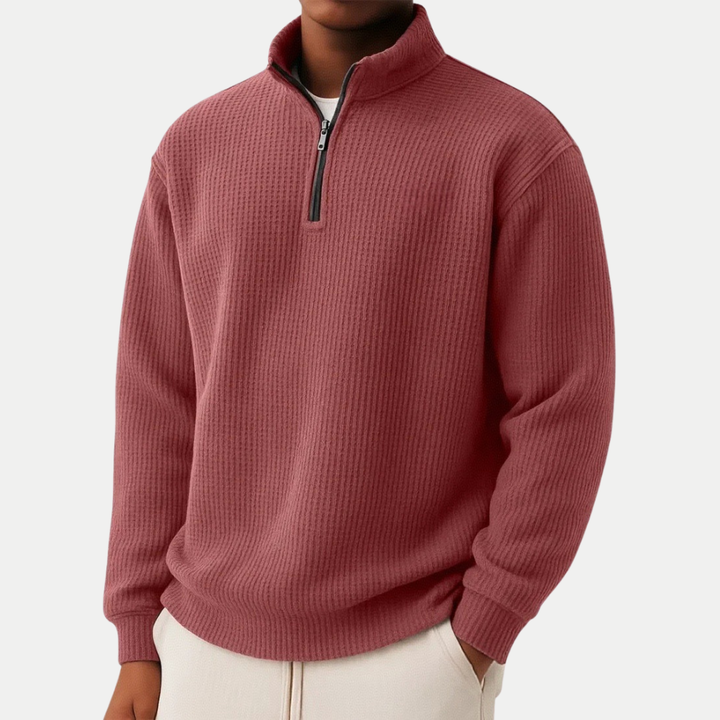LAURENT MONACO | CREW NECK SWEATER WITH ZIPPER FOR MEN