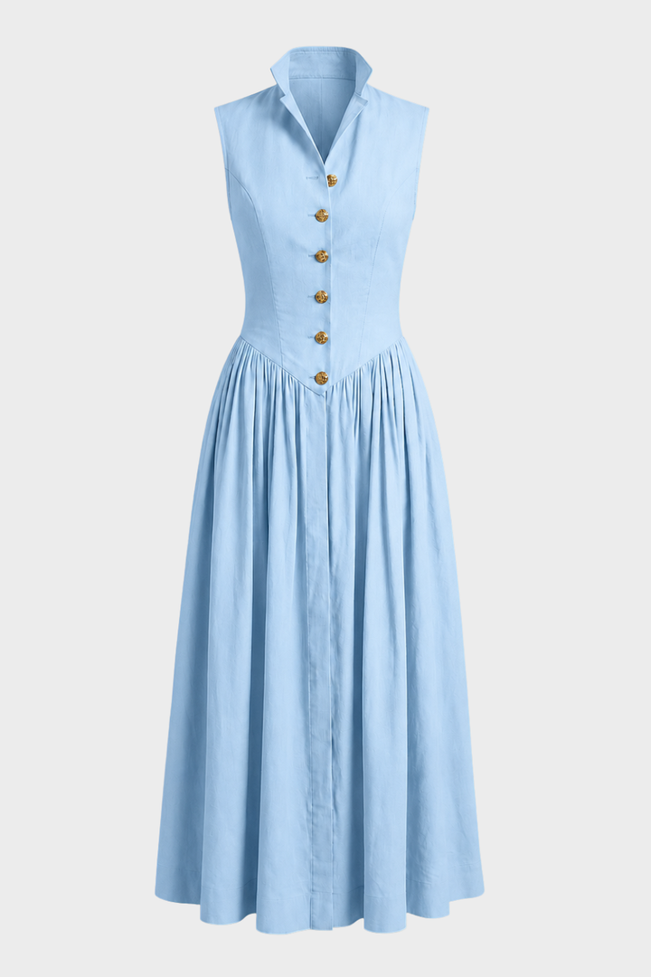 Women's Collar Summer Dress | Sleeveless