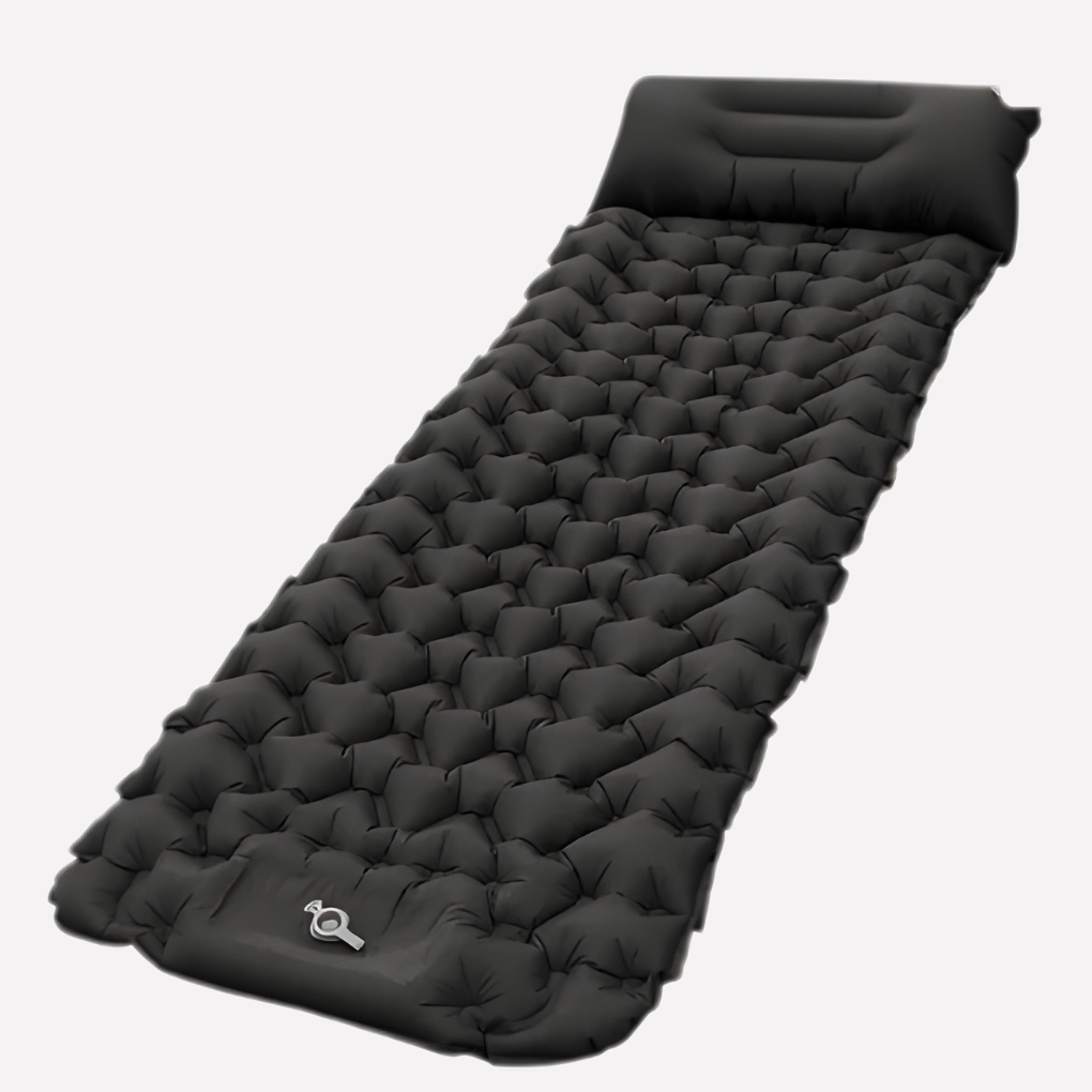 Inflatable Camping Mat with Integrated Pump and Pillow