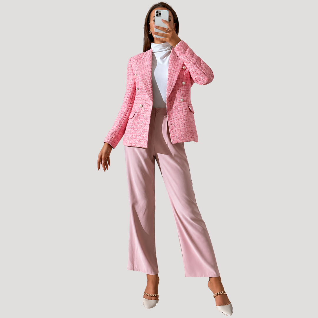 Women's Double-Breasted Tweed Blazer