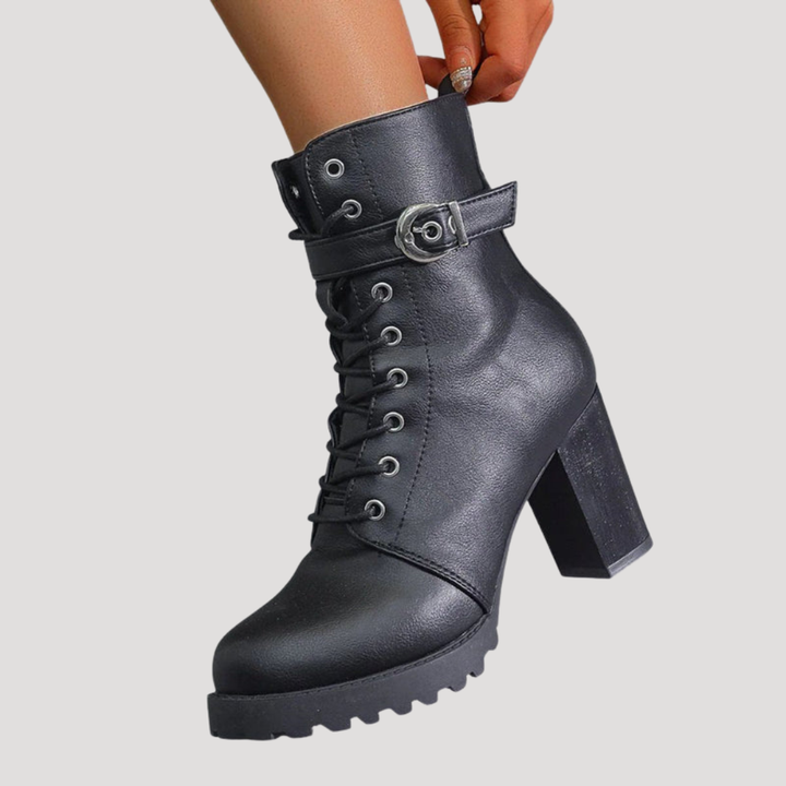 Women's Block Heel Lace-Up Ankle Boots