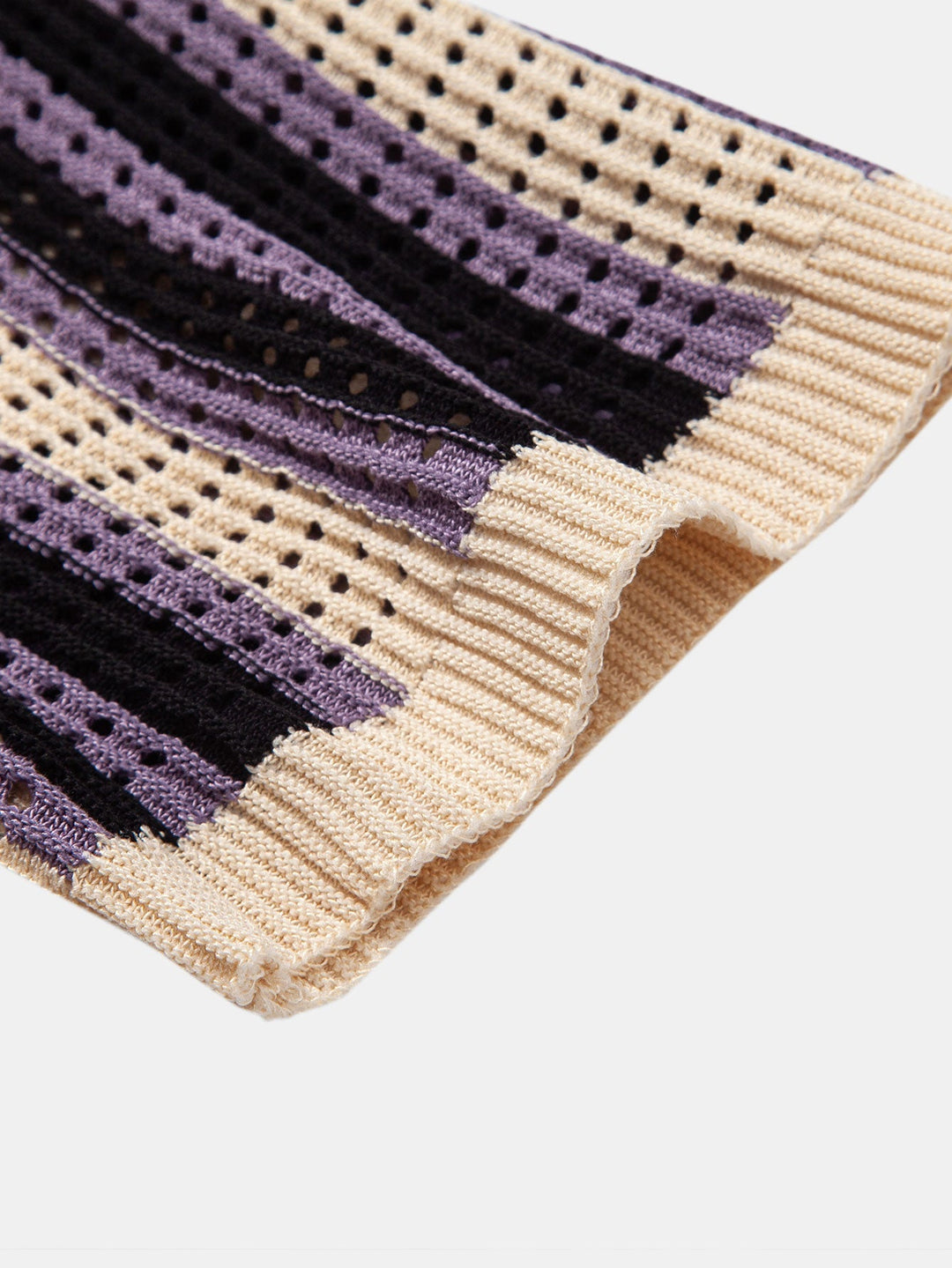 STRIPED SHIRT WITH CROCHET EYELETS & STRAIGHT LEG LINEN PANTS