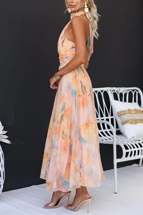 Abigail Maxi Dress with Print - Elena Harper