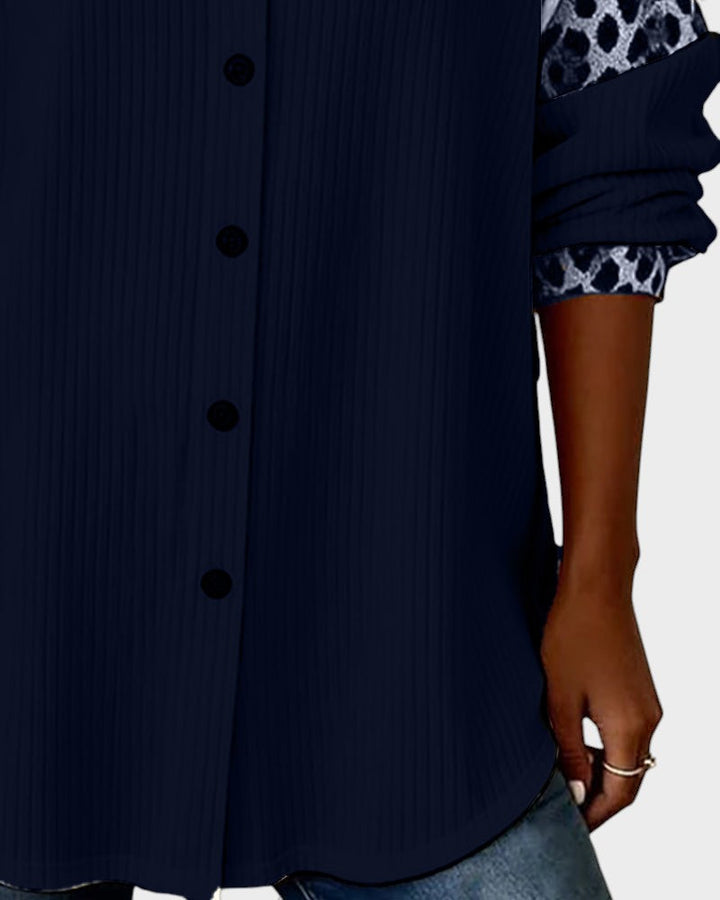 Jackie Leopard Print Button-Down Shirt - Elena Harper