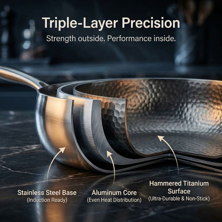 Titanium Cooking Pot with Non-Stick Coating - Durable Cooking