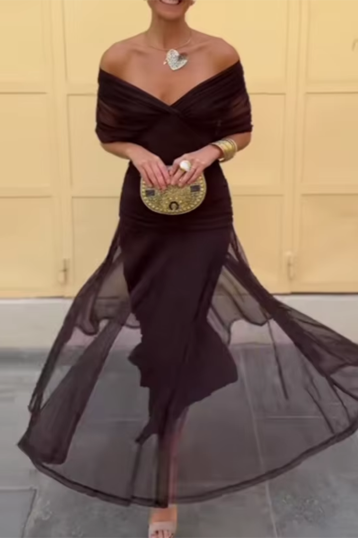 ANA | ELEGANT PLEATED MAXI DRESS